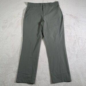 Gradual Pants Mens 32x30(32X28) Gray Green Golf Dress Chino Polyester Stretch
